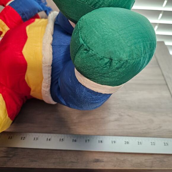 Vintage Reindeer Plush 90s Nylon Puffy 18" Holiday Christmas Toy Country Bells - Picture 10 of 13